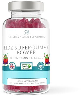 Multivitamin for Kids - 150 Natural Berry Flavoured Vitamins & Mineral Gummies for Children - Free from Artificial sweeteners - Vitamins D, C, A, B, & E chewable Supplements 3 Years +