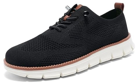 Calzado for Hombre Wearbreeze Urban Breeze Leis: una versión contemporánea de Zapatillas de Vestir ortopédicas cómodas con Soporte for el Arco(Black,44 EU)