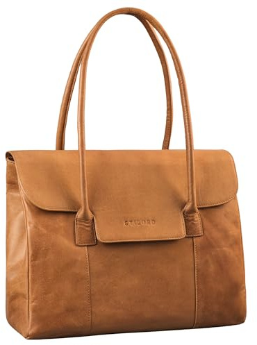 STILORD Carrie Handtasche Shopper Damen Leder Umhängetasche Groß Bowling Bag Handtasche Hobo Bag Tote Tasche Schultertasche für Frauen Vintage Echtleder Farbe:Tropica - braun