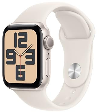 Apple Watch SE (2ª gen.) GPS 40 mm Smartwatch con cassa in alluminio Galassia e Cinturino Sport Galassia - M/L. Tracker per il fitness e il sonno, app Battito, Rilevamento incidenti, display Retina