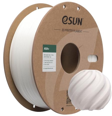 eSUN ASA+ Filament 1.75mm, Wetterbeständiges 3D Drucker Filament, 1KG Spule (2.2 LBS) 3D Druck Materialien für 3D Drucker, Warmes Weiß