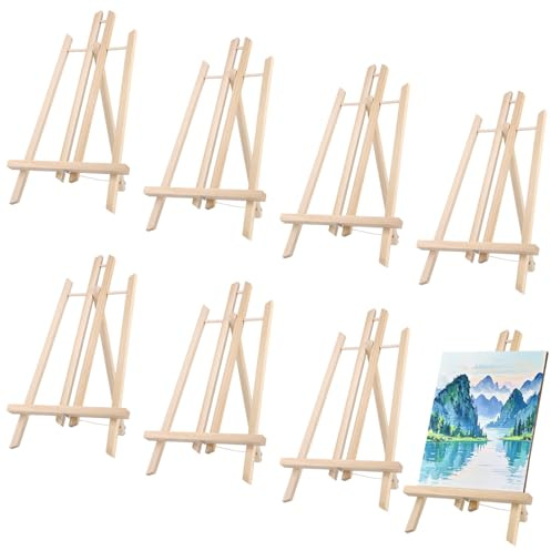 MUKSEUT 8 caballetes de mesa de 40 x 24 cm para pintar, soporte de madera ajustable, soporte de lona, caballete de exhibición de madera para pinturas, dibujos, fotos enmarcadas, carteles