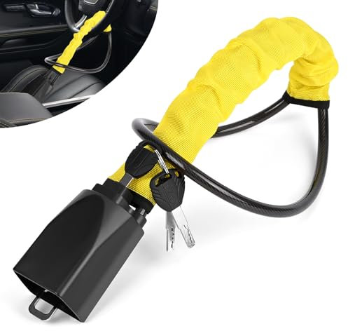 SternSinn Blocca Sterzo Automobile, Doppio Dispositivo Antifurto per Auto, Bloccasterzo Auto, Bloccasterzo Volante Cintura Sedile per SUV Auto, Roulotte, con 3 Chiavi