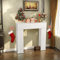 LKPOMI Repisa de chimenea, 107 x 100 cm, armario decorativo para chimenea, consola de chimenea con espacio de almacenamiento, decoración para el salón, color blanco (107 x 100 cm)