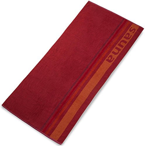 CelinaTex Stripes Saunatuch 80 x 200 cm rot Baumwolle Badehandtuch Frottee Handtuch Duschtuch Standlaken