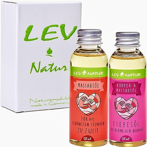 Lev-Natur Massageöl Liebesöl Geschenkset Erotiköl, Naturprodukt direkt vom Hersteller, nur Hochwertige naturreine Öle 2 St. x 50ml