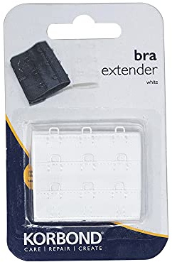 Korbond Double Hook Bra Extender – x 1 50mm White Bra Extender – Machine Washable – Increase Bra Size By Up To 8cm – Comfort Fit