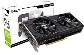 Palit GeForce RTX 3060 Dual 12GB GDDR6 Graphics Card, 3584 Core, 1320 MHz GPU, 1777 MHz Boost, Ampere Architecture, 3 x DisplayPort, HDMI, Dual Fans with 0-dB Tech