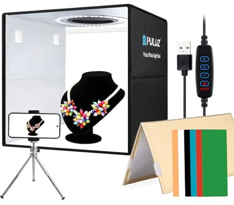 PULUZ Tienda de campaña Plegable de 30 cm fotografía, portátil, exhibición de Productos, Kit de Caja de Tienda Estudio de Fotos pequeño con 6 Fondos de Color cámara Disparo teléfono Celular