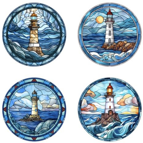 4 adhesivos coloridos para ventana de faro, anticolisión, calcomanías de vinilo extraíbles no adhesivas para ventana