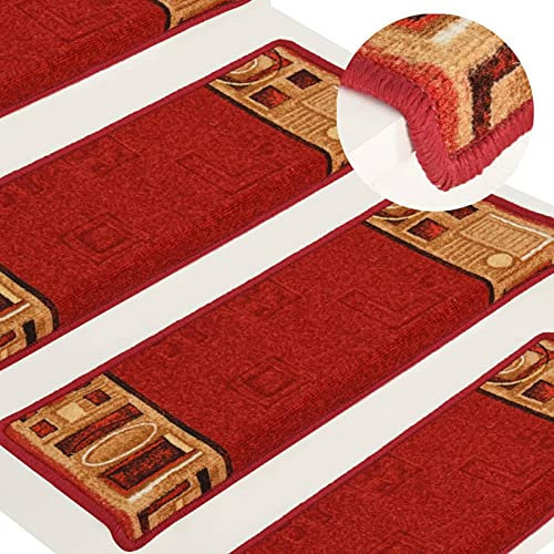 Gecheer Tappetini per Scale Antiscivolo, 65x21x4 cm in Poliammide Trapuntata, Lavabili, per Sicurezza e Comfort Interno