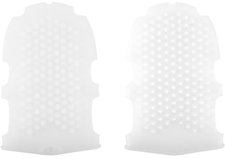 LNQ LUNIQI Guantes de masaje de silicona, 1 par, cepillo de baño de masaje, guante de silicona, cepillo para el cuerpo, exfoliante, cepillo de masaje suave para espalda, manos, pies (blanco)