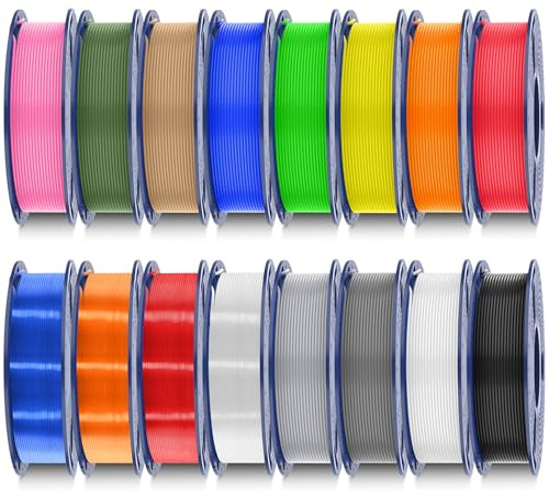 SUNLU 250g PLA Filament 16-Color Set, Neatly Wound 3D Printer Filament