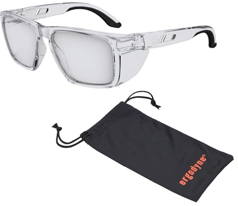 Ergodyne Skullerz SIXTEN Safety Glasses with Side Shields, Anti Fog + Anti Scratch, ANSI z87.1 with Protective Microfiber Bag