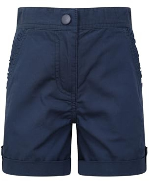 Mountain Warehouse Shore Shorts für Kinder - Kindershorts aus 100% Baumwolle, Kurze Atmungsaktive Hose, Strand Shorts - Lässige Shorts für Den Herbst Winter & Urlaube Marineblau 11-12 Jahre