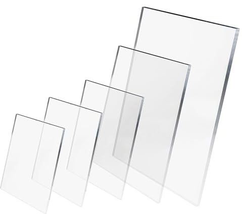 DNQ 3mm Crystal Clear Acrylic Perspex Plastic Sheet Panel Lightweight for Multipurpose Crafting, DIY, Picture Frame, Glass Painting Shed Windows (1, Transparent, 40cm x 50cm)