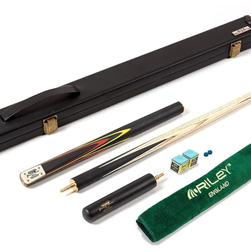 BCE Grandmaster Queue de Billard 3/4 avec Extension et étui Rigide - 145cm Queue de Snooker avec Pointe de 9,5 mm Manche - Frêne d'Amérique du Nord épissé (GM-300)
