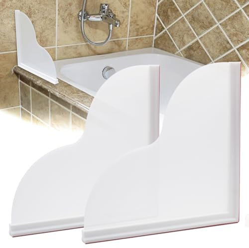 FAILUN Shower Splash Guard, 2pcs Bathtub Splash Guard with Adhesive, Tub Splash Guards to Prevent Water from Splashing Out of Bath or Shower