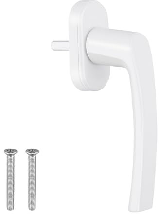 Lavck Fenstergriffe Weiß, 1 Stück Fenstergriff Aluminium Fensterschloss Balkontürgriff ohne Schließzylinder, in Stiftlänge 35mm, Türgriffe mit Schrauben für Fenster, Terrassentüren und Balkontüren