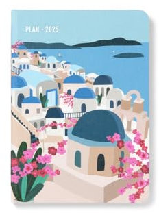 Letts of London Wanderlust Terminkalender 2025, A6, Wochenansicht, Santorin