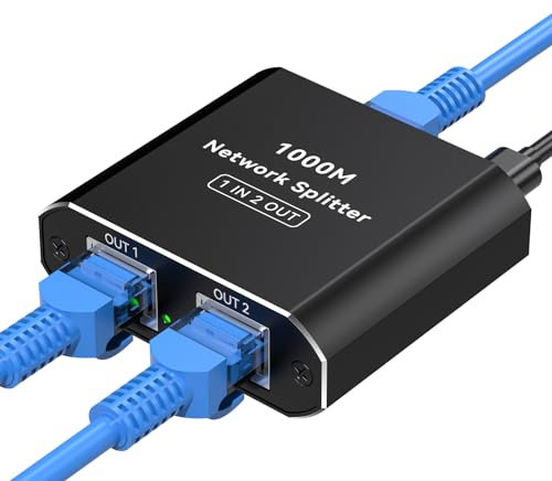 Conmutador Ethernet RJ45 divisor de 1000 Mbps - Divisor LAN de red múltiple de 1 a 3 puertos - para ordenadores, enrutadores y decodificadores ADSL