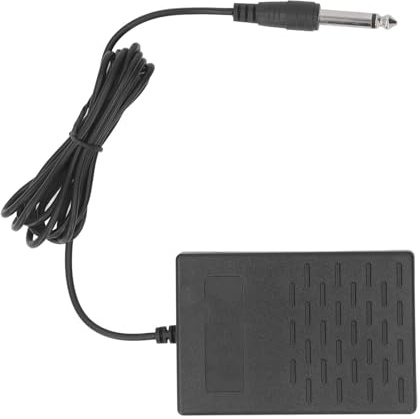 Universal Sustain Pedal Elektrisk Tangentbordsfotkontakt för Synthesizer, Momentan Switch med Antislip Pad (Svart)