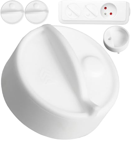 Tapa de caja de enchufe, 4 piezas, blanca, silicona, protección de la caja de enchufe contra salpicaduras de agua, polvo, tapa de caja enchufe tipo E Francia, tapa para aberturas de carrete de cable