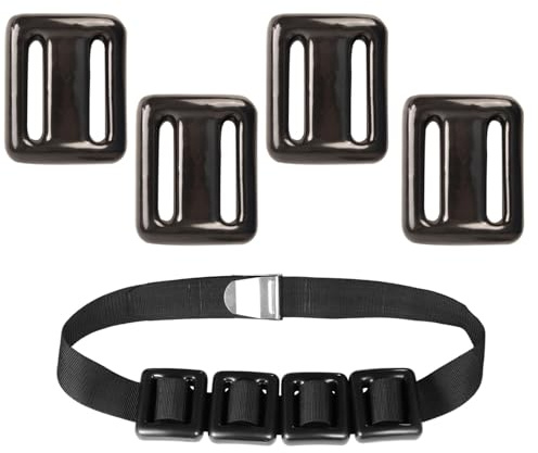 TOOSOAR 4 Stück Tauchgewichte für Gerätetauchen,Beschichtetes Blei,Gürtel für Tauchen,für freies Tauchen,Speerangeln,500g,Schwarz