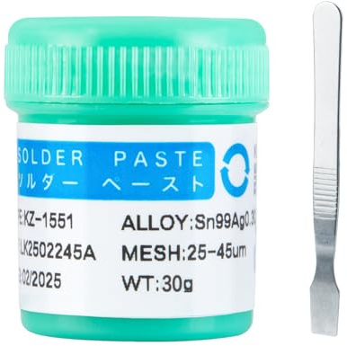 KELLYSHUN Pasta saldante senza piombo, Sn99 Ag0.3 Cu0.7, flusso senza piombo, ad alta temperatura 217 °C, adatto per BGA SMT Lot (1.05 OZ/30 G)