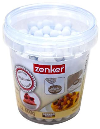 Zenker 62051 Sfere per Cottura Torte, Sfere da forno per pasta frolla, Sfere in ceramica da forno per base crostata, Ceramica, Bianco, 1,1 cm, 600 g, X 1