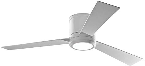 Monte Carlo 3CLYR52RZWD-V1 Clarity 52 Hugger Fan with LED Light and Remote Control, 3 Blades, Matte White