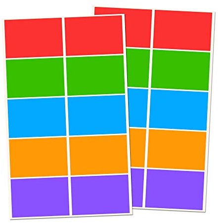 250 Stück, Umzugsaufkleber Etiketten Selbstklebend Bunt - 75 x 50 mm, 5 Farben