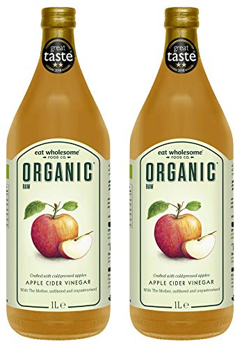 Eat Wholesome Food Co., Organic Raw Apple Cider Vinegar with The Mother 1L Pack of, 1 Count, (Pack of 2)