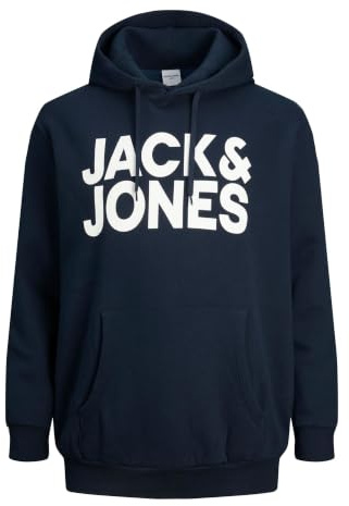 JACK & JONES Jjecorp Logo Sweat Hood Noos Ps Homme Hooded Sweatshirt, Navy Blazer, 5XL Grande taille
