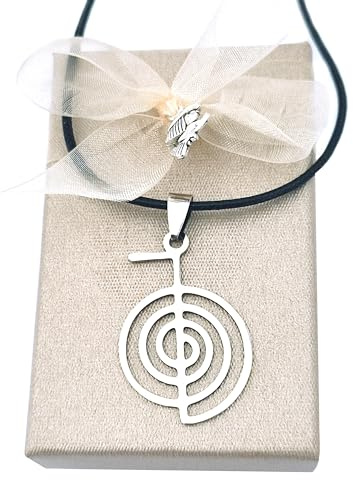 Simboliks Cho Ku Rei Reiki Colgante Yoga Meditación Collar Protección Amuleto Acero inoxidable Terapia Reikista Método Usui Energía Curativa curación natural Collar Amuleto Para Mujer