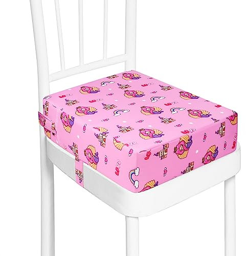 Asiento Elevador para Niños, Asiento Elevador Infantil Cojines para Tronas para Bebé de Lavable y Ajustable Elevador de Asiento para Silla de Comedor (Negro Dinosaurios)