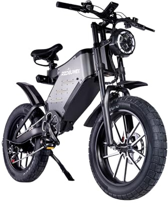 RZOGUWEX Bicicletta elettrica, EBIKE fuoristrada da 20 pollici per adulti con batteria rimovibile agli ioni di litio 48V 25AH, ruota magnetica forgiata con doppio freno a disco idraulico