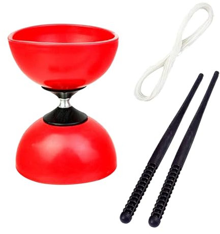 Zevmi Profi Diabolo mit Kugellager Jonglierset: Freizeitsport Diabolo Kinder Jonglierspielzeug mit Handstäben, Diabolo-Saiten ideal zum Verschenken für Kinder, Erwachsene und Anfänger