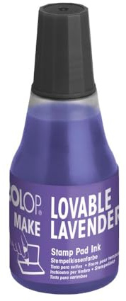 COLOP Nachfüllfarbe für MAKE Stempelkissen | Violett/Lila | 25 ml wasserbasierte Stempelfarbe mit praktischer Verstreichdüse | Lovable Lavender