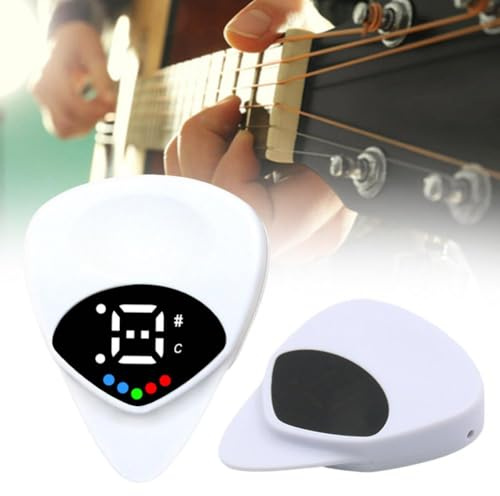 Electric Guitar Pick,Guitar Picks,2-in-1 Guitar Pick Tuner,Guitar Pick Tuner Ukulele Guitar Tuner,Battery Powered Electric Guitar Learning Tools,Thin Guitar Picks for Acoustic Electric Guitar