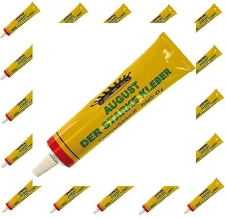10x Kleber August der Starke 43g Universalkleber Klebstoff Flüssigkleber Alleskleber Bastelkleber für Papier Karton Stoff für Haushalt Büro Schule, ähnl. Sekundenkleber extra stark, + 1 Bildmagnet, W