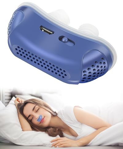 Sleep Apnea Devices Electronic Micro Anti Snoring Maskless Machine Mini Sleep Airflow Aid with USB Cable Portable Lightweight for Snoring Relief, Home, Travel for All Nose Shapes Men Women