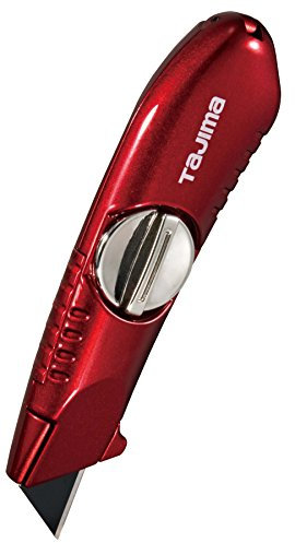 Tajima VR101D V-REX Fixed Utility Knife with a Professional Heavy Duty Handle and 3 Trapezoid Black Blades, Red