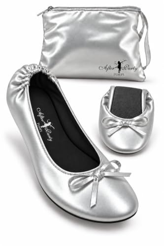 After Party Pumps® Ladies Roll Up Shoes Fold Up Pumps with Carrier Pouch 3 Ranges Original Animal Sequin