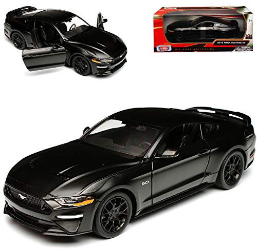 Motormax Ford Mustang VI Coupe Matt Schwarz Modell Ab 2014 Version ab Facelift 2017 1/24 Modell Auto