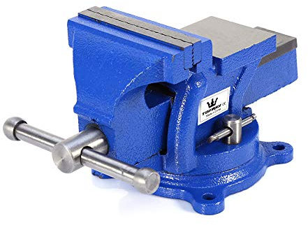 TOPWAY Tornillo de Banco de 4 100mm 4,9kg, Resistente Giratorio de 360 Grados Base Giratoria Torno Fresadora Mesa Banco de Trabajo abrazadera para Mecánicos e Ingenieros 403115