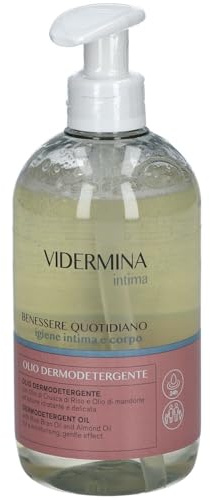 Vidermina Intima Olio Dermodetergente – 500 ml – Igiene Intima e Corpo – Idratante e Delicato – Con Olio di Crusca di Riso e Olio di Mandorle Dolci – pH Fisiologico – Pelli Sensibili