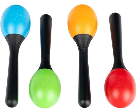 Nino Percussion 4-teiliges Eier-Maraca-Shaker-Set für Klassenzimmer Musik und frühkindliche Bildung – nicht hergestellt in China – langlebiges Material, 2 Jahre Garantie (NINOSET569)