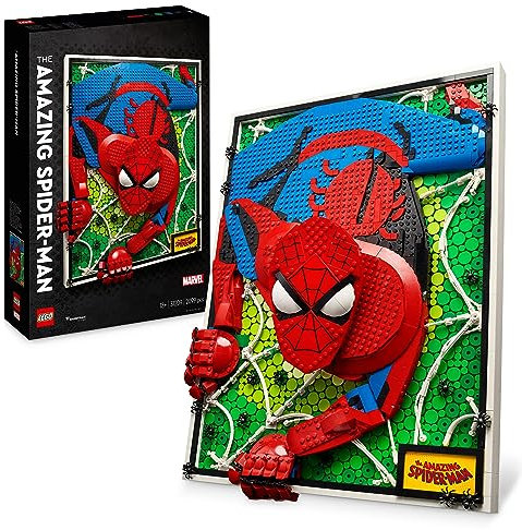 LEGO ART The Amazing Spider-Man 3D Wall Art Set, Buildable Canvas Poster, Super Hero Home Decoration, Creative Activity, Comic Gift for Teens and Adults 31209