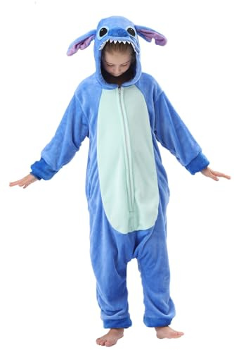 ALANTOP Pijamas Infantiles Disfraz de Dibujos Animados con Capucha de Animal para Festividades Mono Niños Niñas Enterizos Ropa de Dormir para Niños de 3 a 12 Años